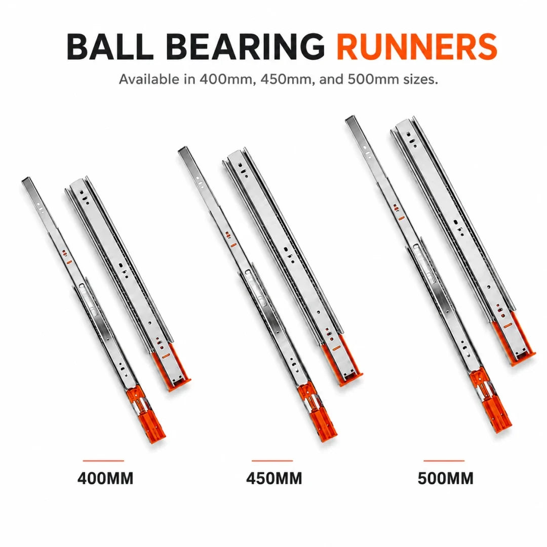 Ball Bearing Drawer Runners 400–500mm – view 2