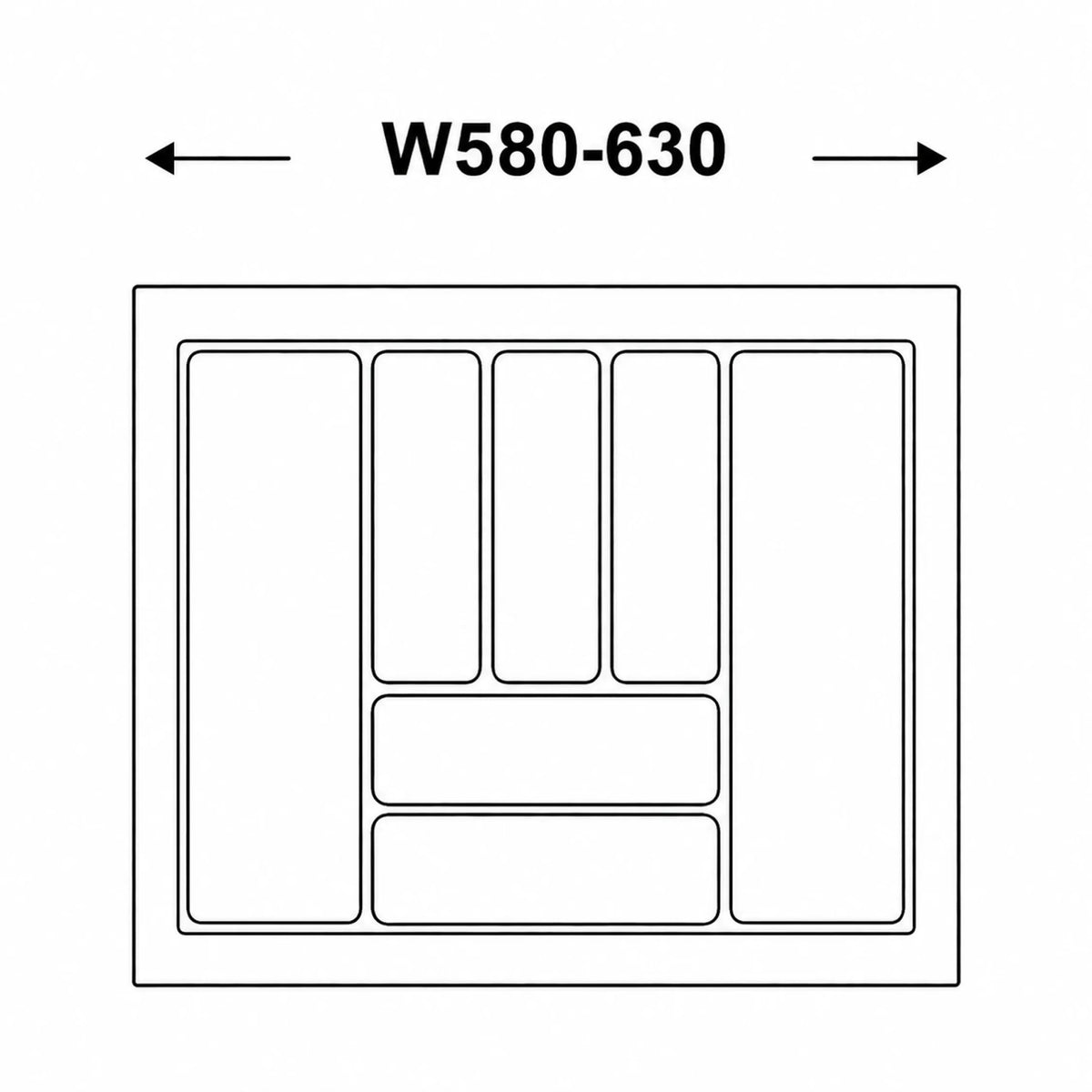 Classical Cutlery Tray 700mm Drawer Insert – view 3